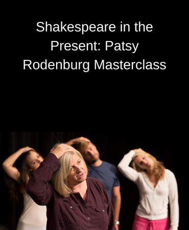 Patsy Rodenburg leads students in an exercising stretching their neck